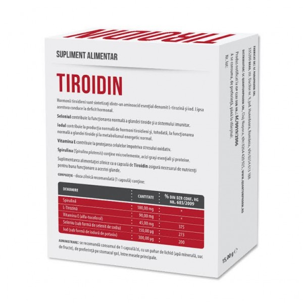 Tiroidin Parapharm – 30 capsule driedfruits.ro/ Capsule si comprimate